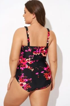 Poppies Tummy Control Belted One Piece Swimsuit -Bikini By Muse b deop290001 4