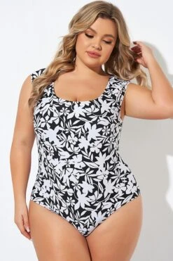 Tummy Control Cap Sleeve X-Back One Piece Swimsuit -Bikini By Muse b deop292001 3