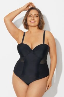 Plus Size Mesh Underwire One Piece Swimsuit -Bikini By Muse b deop313001 4