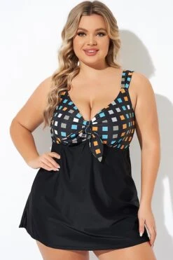 Graceful Tie Front Sweetheart Neckline Swimdress -Bikini By Muse b desd001011 3