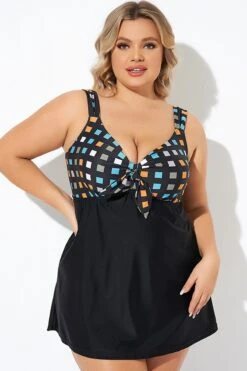Graceful Tie Front Sweetheart Neckline Swimdress -Bikini By Muse b desd001011 6