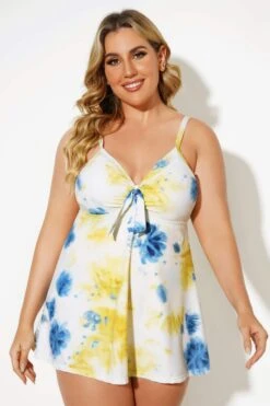 Tie Dye Backless Tie Front Sexy Swimdress -Bikini By Muse b desd006001 4