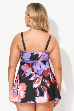 Flower Printed Backless Tummy Control Swimdress -Bikini By Muse b desd006005 3