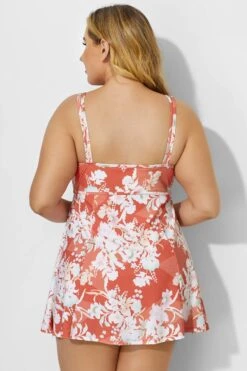 Flower Print Scoopneck Tummy Control Elegant Swimdress -Bikini By Muse b desd016002 3