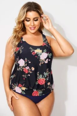 Floral Printed Scoopneck Women Classy Tankini Top