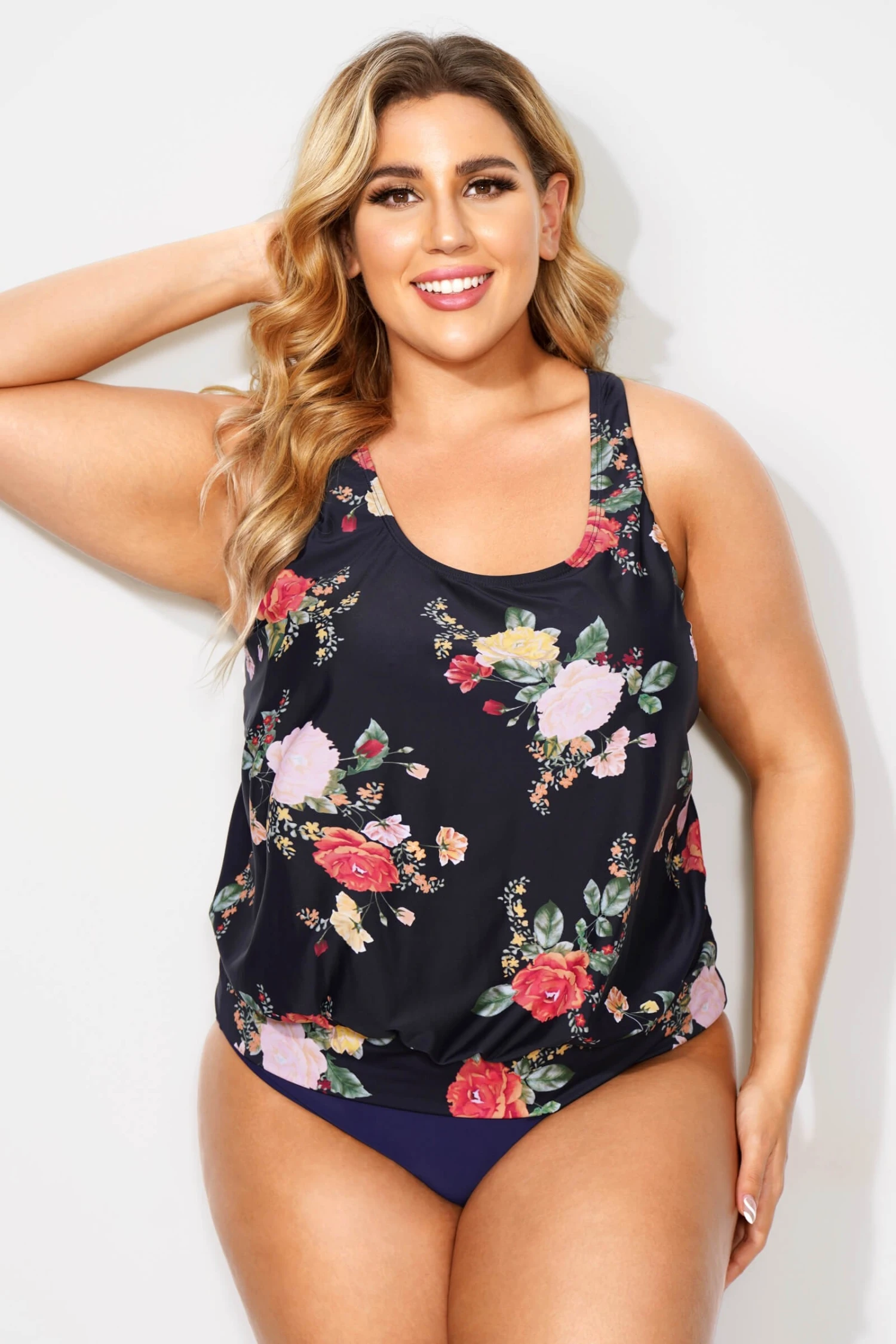 Floral Printed Scoopneck Women Classy Tankini Top 4 Floral Printed Scoopneck Women Classy Tankini Top - Image 4