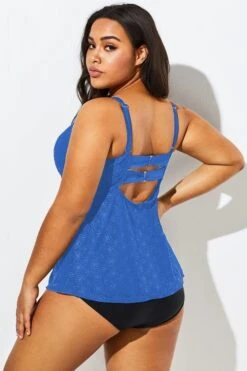 Blue Twist-front Sweetheart Neckline Tankini Top 11 Blue Twist-front Sweetheart Neckline Tankini Top -Bikini By Muse b detan030003 55