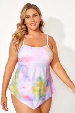 Rhythm Scarf Bandeau Tie Dye Tankini Top -Bikini By Muse b detan060001 1