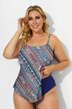 Multicolor Scarf Bandeau Vintage Women Tankini Top -Bikini By Muse b detan060002 22