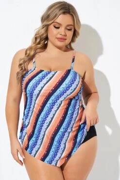 Boho Bandeau Vintage Women Long Tankini Top 10 Boho Bandeau Vintage Women Long Tankini Top -Bikini By Muse b detan060006 4