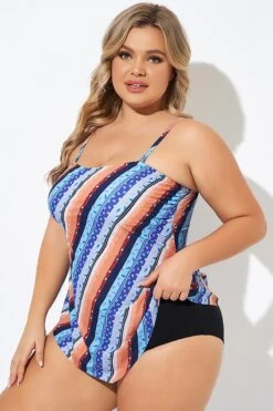 Boho Bandeau Vintage Women Long Tankini Top 9 Boho Bandeau Vintage Women Long Tankini Top -Bikini By Muse b detan060006 6
