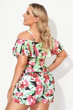 Floral Printed Off The Shoulder Women Tankini Set 6 Floral Printed Off The Shoulder Women Tankini Set -Bikini By Muse b detan086001 3