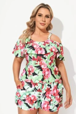 Floral Printed Off The Shoulder Women Tankini Set 7 Floral Printed Off The Shoulder Women Tankini Set -Bikini By Muse b detan086001 4