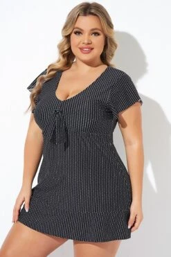 Textured Dot Flutter-Sleeve Cap Sleeves Tankini Top 8 Textured Dot Flutter-Sleeve Cap Sleeves Tankini Top -Bikini By Muse b detan166001 3