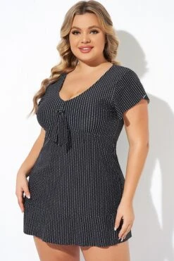 Textured Dot Flutter-Sleeve Cap Sleeves Tankini Top 11 Textured Dot Flutter-Sleeve Cap Sleeves Tankini Top -Bikini By Muse b detan166001 4