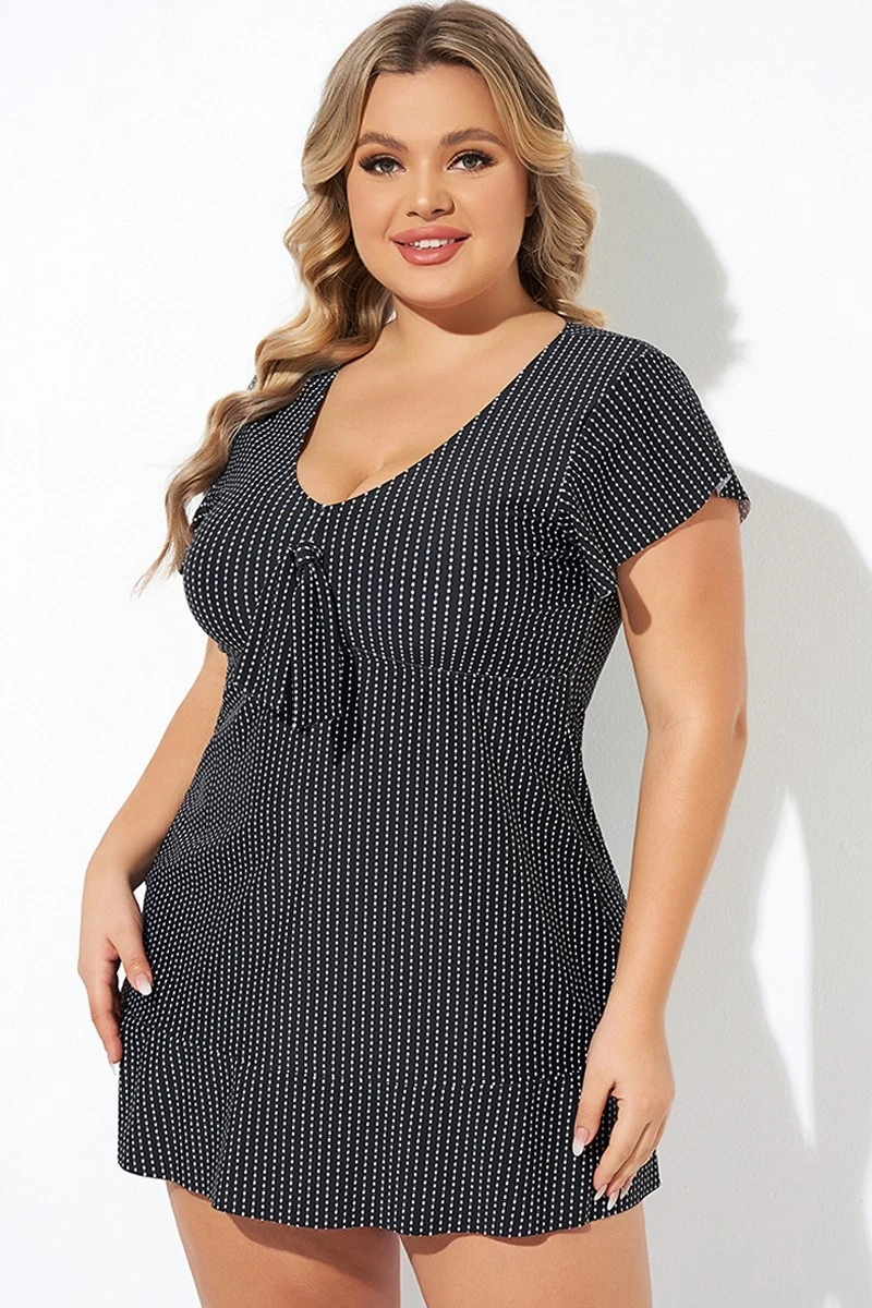 Textured Dot Flutter-Sleeve Cap Sleeves Tankini Top 6 Textured Dot Flutter-Sleeve Cap Sleeves Tankini Top - Image 6