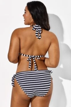 Self Tie Striped Ribbed Triangle Bikini Set 7 Self Tie Striped Ribbed Triangle Bikini Set -Bikini By Muse b sfbk1911003 2