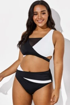 Colorblock Stylish Women Wrap Swimsuits Bikini Set -Bikini By Muse b sfbk1911029 4