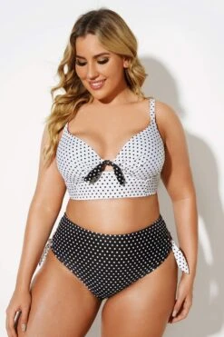Black & White Dots Sexy Underwire Bikini Set -Bikini By Muse b sfbk2003021 4
