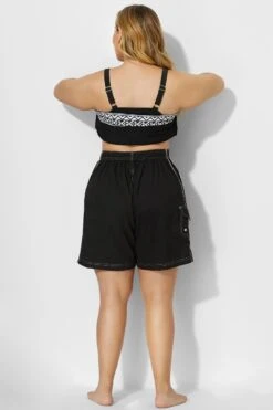 Solid Long Black Board Loose Short -Bikini By Muse b sfbt1911009 4