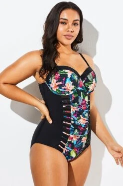 Lady Cut Out Mesh Underwire One Piece Swimsuit -Bikini By Muse b sfop1911015 4