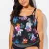 Hawaiian Printed Blouson One Piece Swimsuit