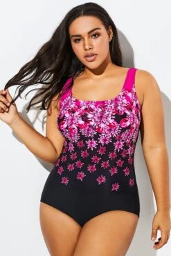 Gradient Exploded Floral Sport One Piece Swimsuit -Bikini By Muse b sfop1911048 6