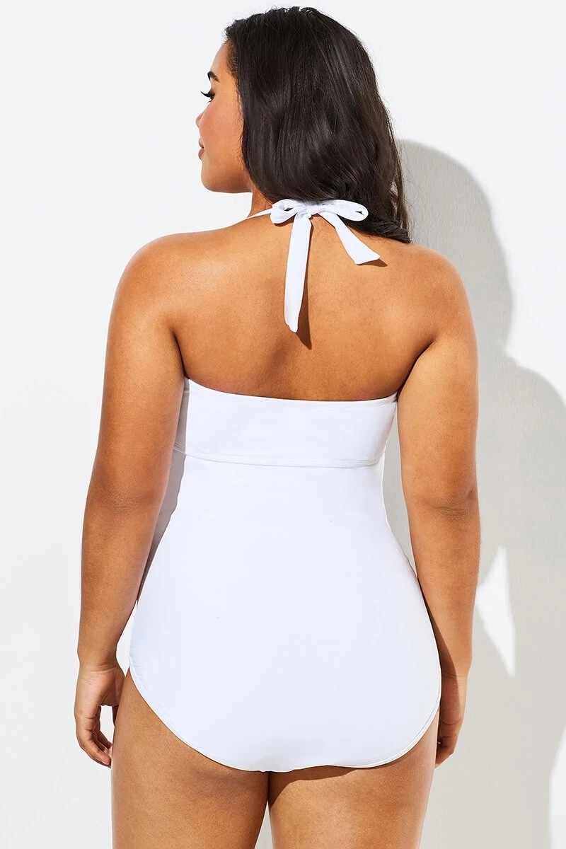 White Hollow Out Underwire One Piece Swimsuit 6 White Hollow Out Underwire One Piece Swimsuit - Image 6
