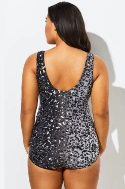 Modern Sarong Front V-Neck One Piece Swimsuit -Bikini By Muse b sfop1911072 2