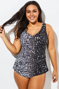 Modern Sarong Front V-Neck One Piece Swimsuit -Bikini By Muse b sfop1911072 5