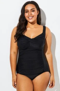 Black Twist Front Push Up One Piece Swimsuit -Bikini By Muse b sfop1911075 6