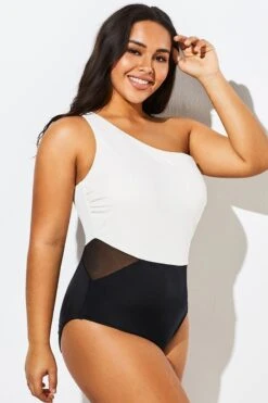 Modern One Shoulder One Piece Swimsuit For Lady -Bikini By Muse b sfop1911126 1