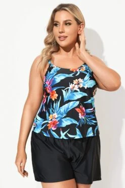 Tropical Flower One Piece Swimsuit For Lady