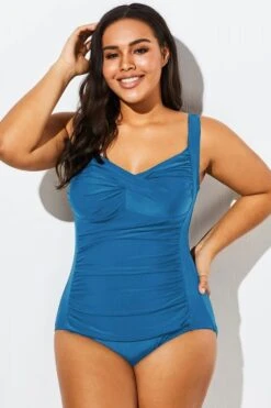 Blue Sweetheart Neckline Women One Piece Swimsuit -Bikini By Muse b sfop2003244 33