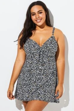 Leopardess Backless Tie Front Underwire Swimdress 7 Leopardess Backless Tie Front Underwire Swimdress -Bikini By Muse b sfsd1911002 1