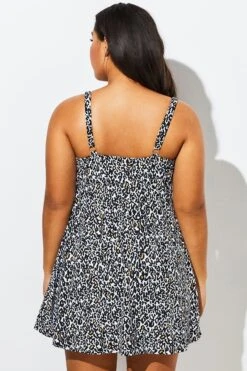 Leopardess Backless Tie Front Underwire Swimdress 9 Leopardess Backless Tie Front Underwire Swimdress -Bikini By Muse b sfsd1911002 2