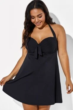 Black Bow Classic Halter Swimdress For Lady 8 Black Bow Classic Halter Swimdress For Lady -Bikini By Muse b sfsd1911026 3