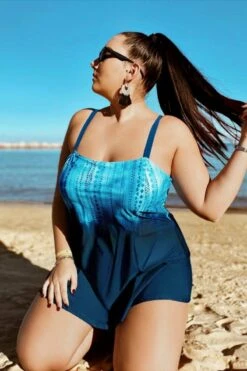 Blue Ocean Square Neckline Women Stylish Swimdress 9 Blue Ocean Square Neckline Women Stylish Swimdress -Bikini By Muse b sfsd1911027 7
