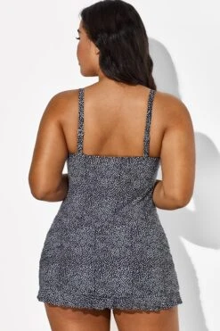 Black Twist Front Sweetheart Neckline Ruffle Swimdress 11 Black Twist Front Sweetheart Neckline Ruffle Swimdress -Bikini By Muse b sfsd1911039 2