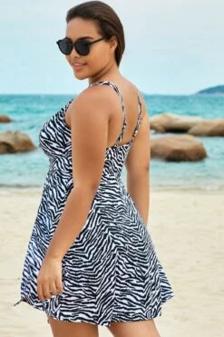 Black Twist Front Leopard Print Flyaway Swimdress 9 Black Twist Front Leopard Print Flyaway Swimdress -Bikini By Muse b sfsd1911059 6