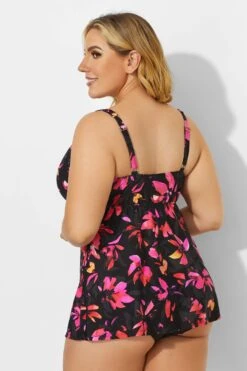 Flower Sweetheart Underwire Adjustable Straps Tankini -Bikini By Muse b sftan1911044 3