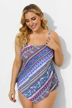 Rhythm Scarf Bandeau Vintage Women Tankini Set -Bikini By Muse b sftan2003030 1