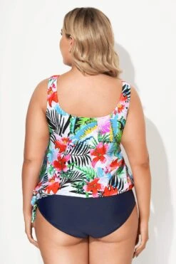 Tropical Flower Printed Scoopneck Tankini Top -Bikini By Muse b sftan2003046 2