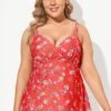 Sweetheart Neckline Floral Printed Tankini Top