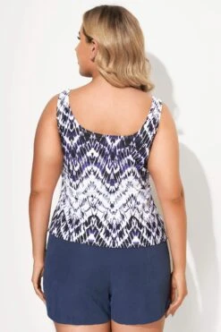 Tie Dye Zigzag Classic Lightweight Tankini Top -Bikini By Muse b sftan2003091 3