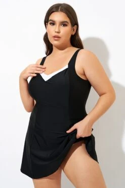 Classic Wide Straps Sweetheart Neckline Swimdress -Bikini By Muse dsc00119
