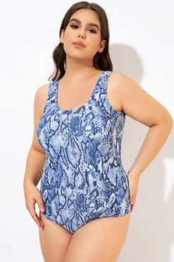 Leopard Printed Wide Straps One Piece Swimsuit -Bikini By Muse dsc00428