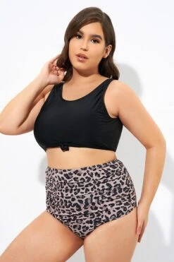 Black Wide Strap Knot Front Bikini Top -Bikini By Muse dsc07126