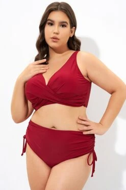 Red Twist Front Cross Back&Front Bikini Top -Bikini By Muse dsc07163