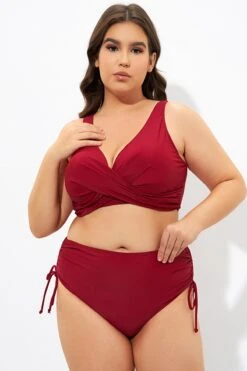 Red Twist Front Cross Back&Front Bikini Top -Bikini By Muse dsc07194